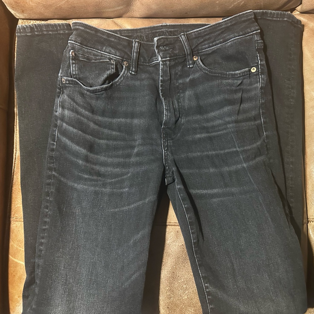 American Eagle Mens Black Jeans Athletic Straight 30 x 36 TALL
